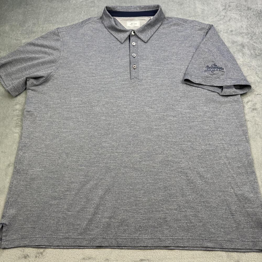 Adidas AdiPure Polo Shirt Mens XL Gray Golf Bridgewater Club Stretch Performance